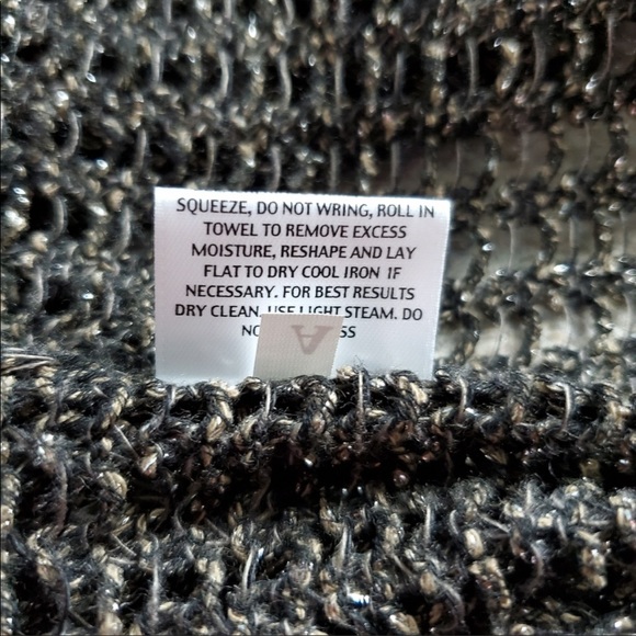 Eileen Fisher Brown Metallic Open Front Cardigan - Picture 6 of 8